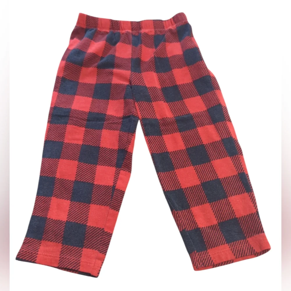 Carter's Red And Black Checkered Pajama Bottoms Size 24 Months.